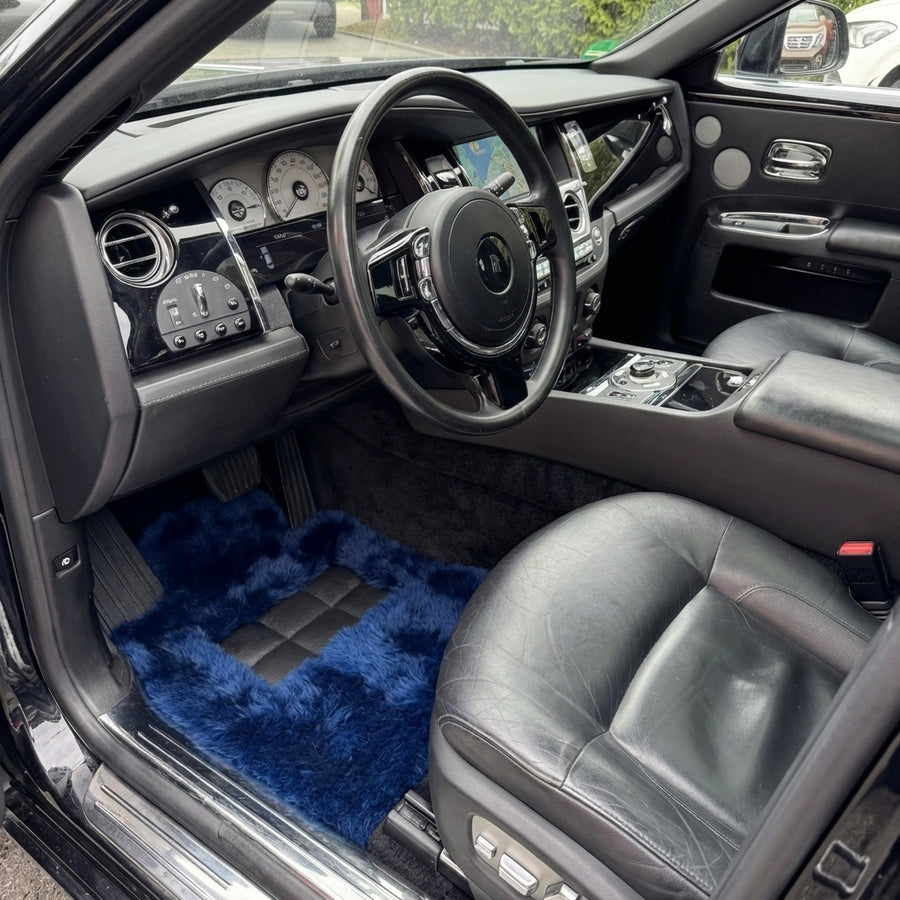 Marineblå saueskinn Bilmatter for Rolls Royce Ghost Series I (2010–2020) | ER56 Design