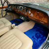 Blå lammeskinnsbilmatte for Rolls-Royce Shadow (1965-1977)