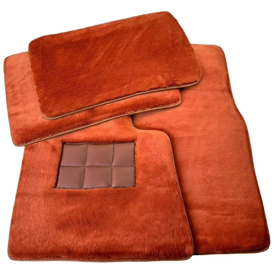 Ginger Color Sheepskin Floor Mats for Rolls-Royce Ghost Series II (2021-2024) - AutoWin