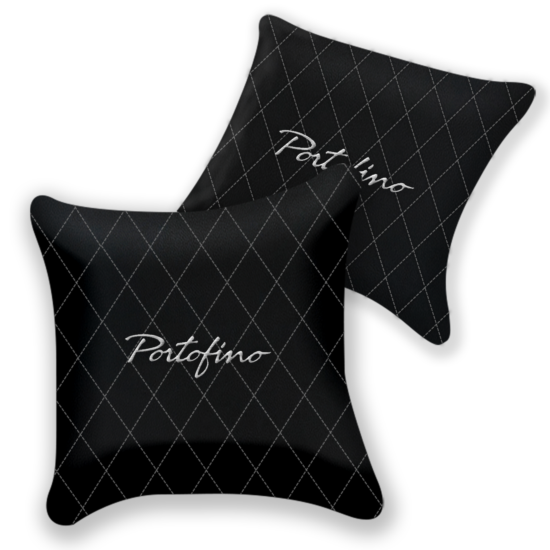 Customizable Black Leather Pillows for Ferrari 812 Superfast | 2-Pack
