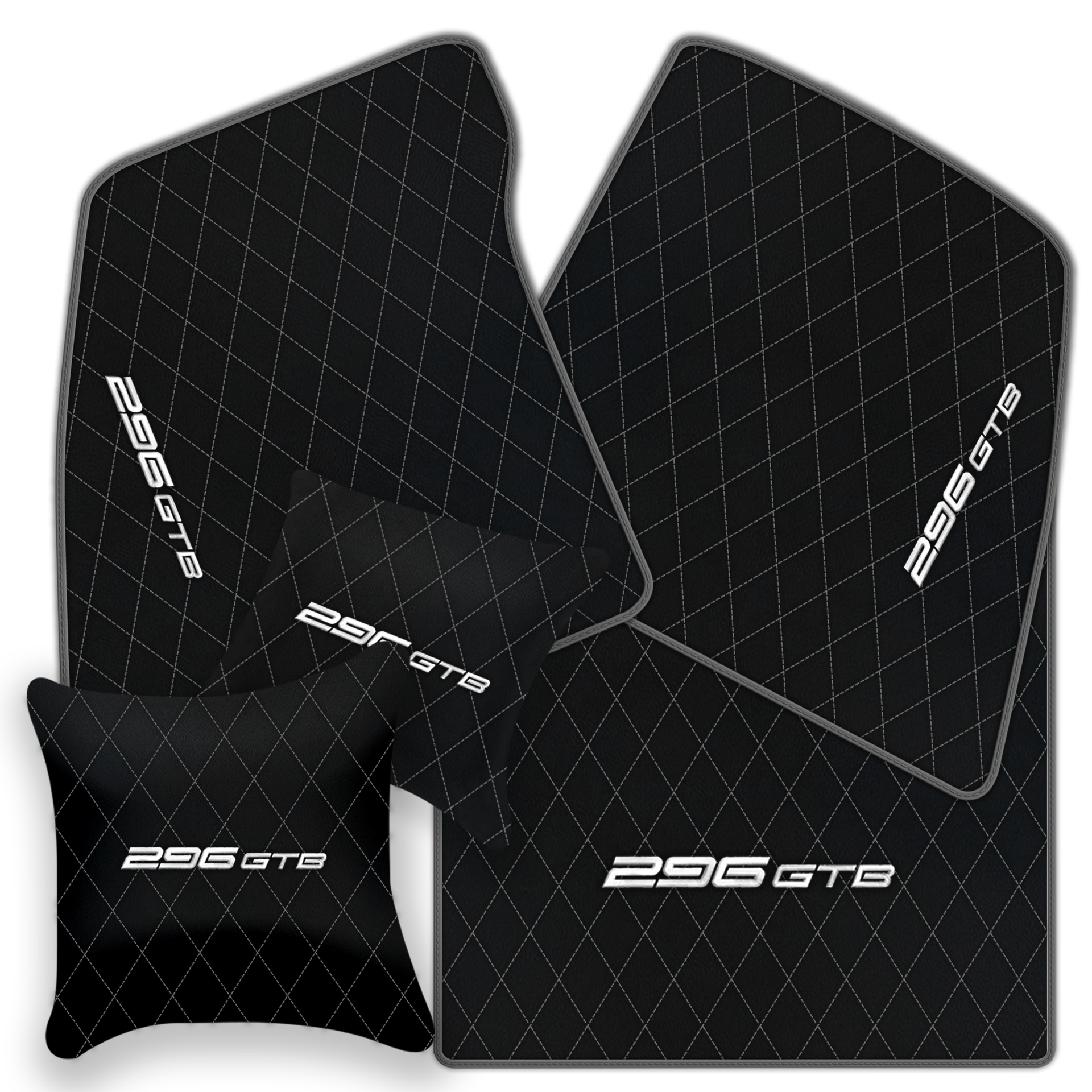 Premium Custom Black Leather Floor Mats for Ferrari FF (2011-2016)