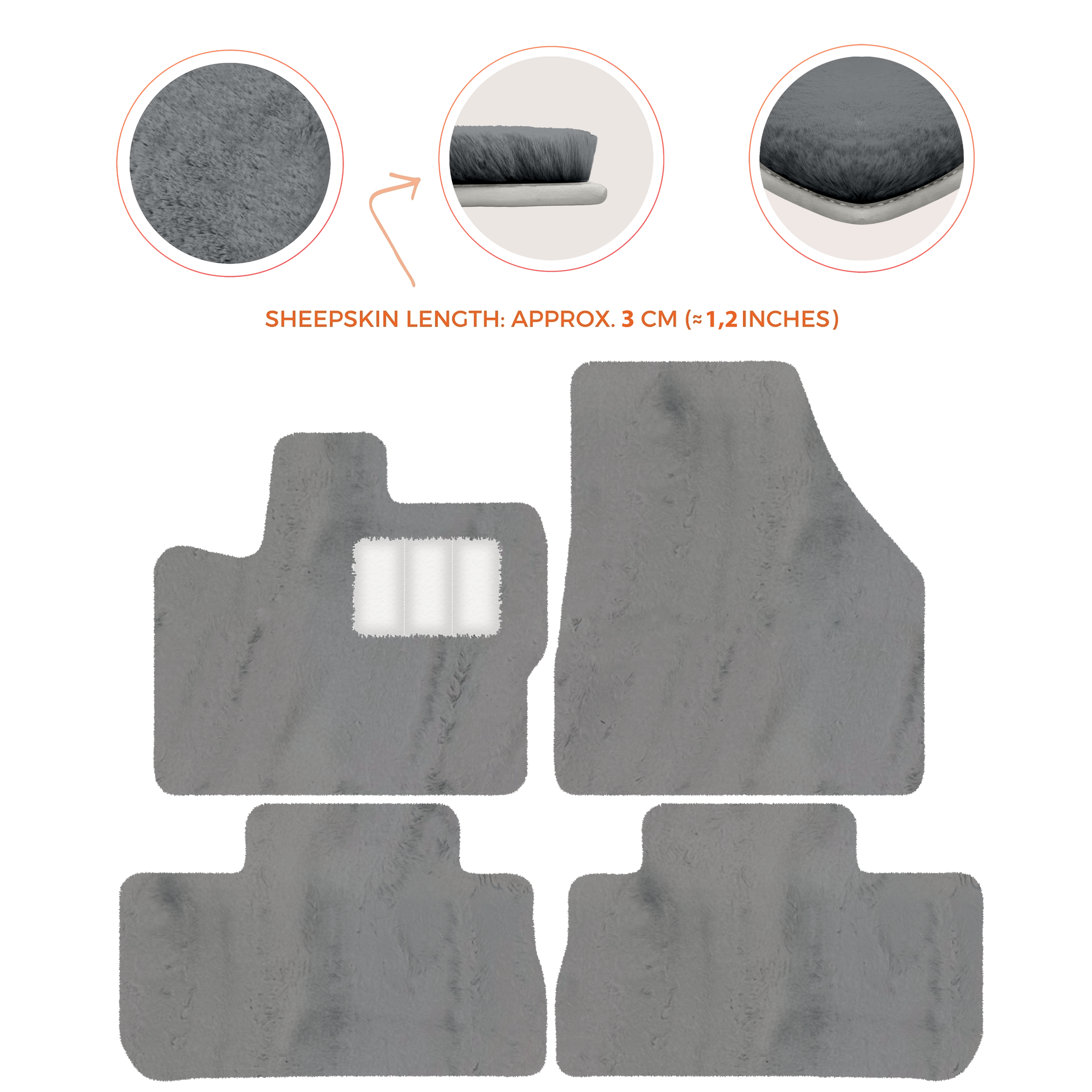 Premium Sheepskin Floor Mats for 2003-2007 Land Rover Freelander