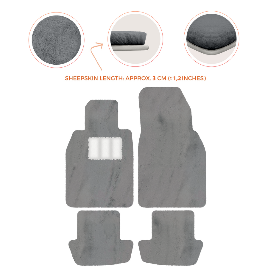 Premium Sheepskin Floor Mats for Porsche 911 991 (2012-2019)