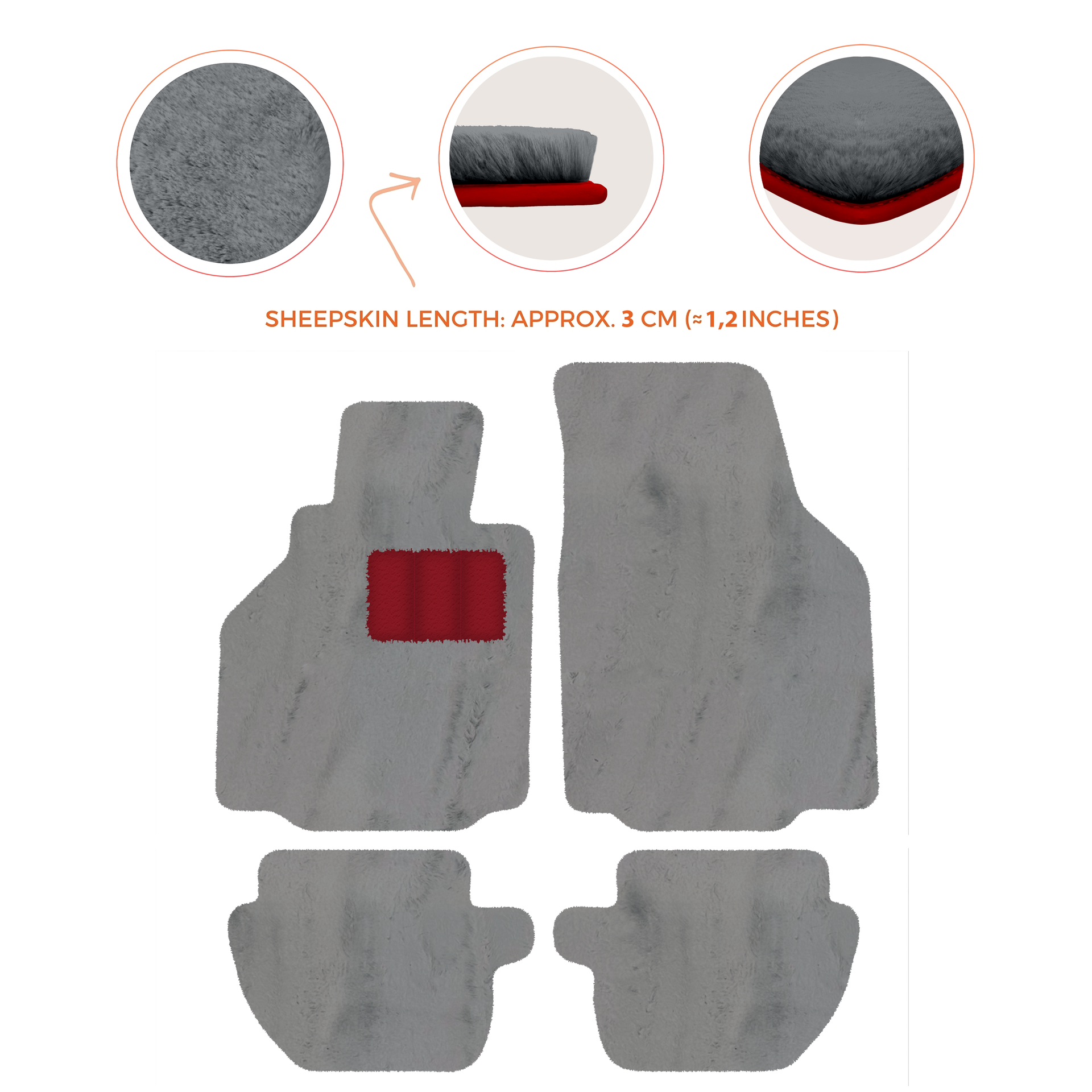 Premium Luxury Sheepskin Floor Mats for Ferrari Roma (2021-2024)