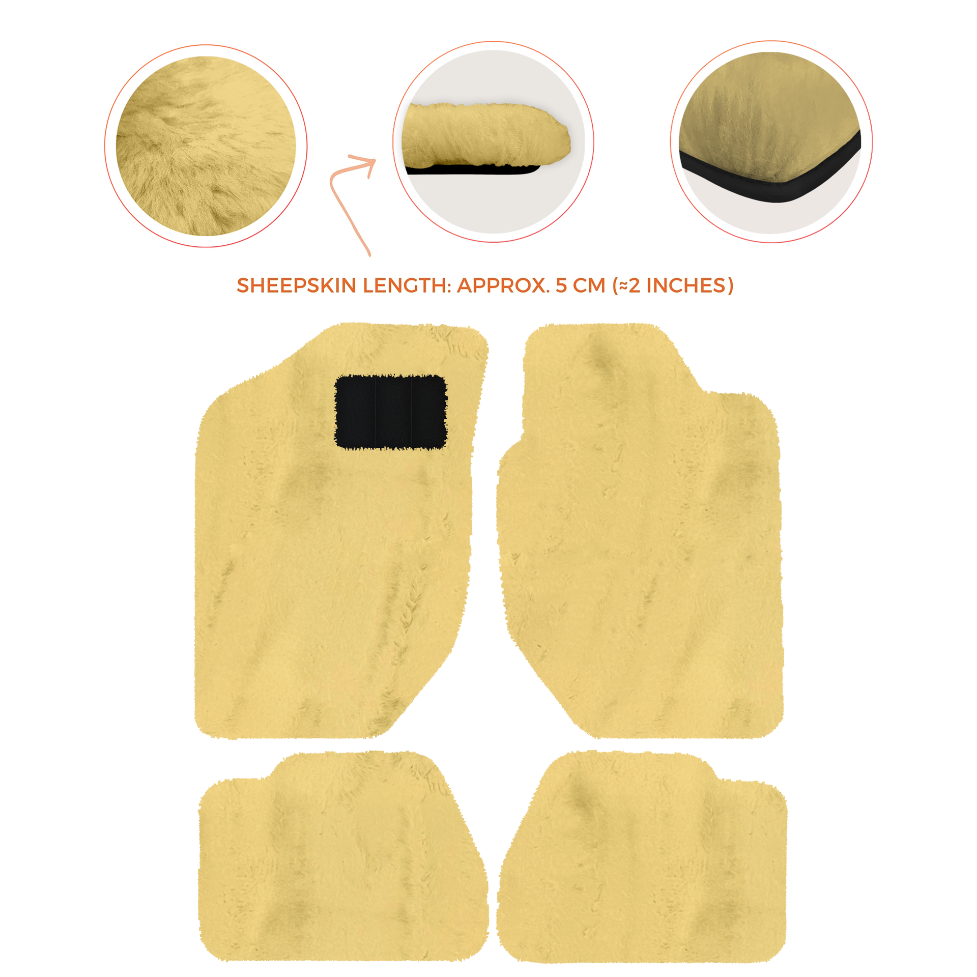 Luxury Sheepskin Floor Mats for Land Rover Discovery Sport (2015-2019)