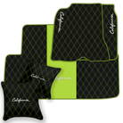 Orange Stitching Black Leather Floor Mats for Lamborghini Urus
