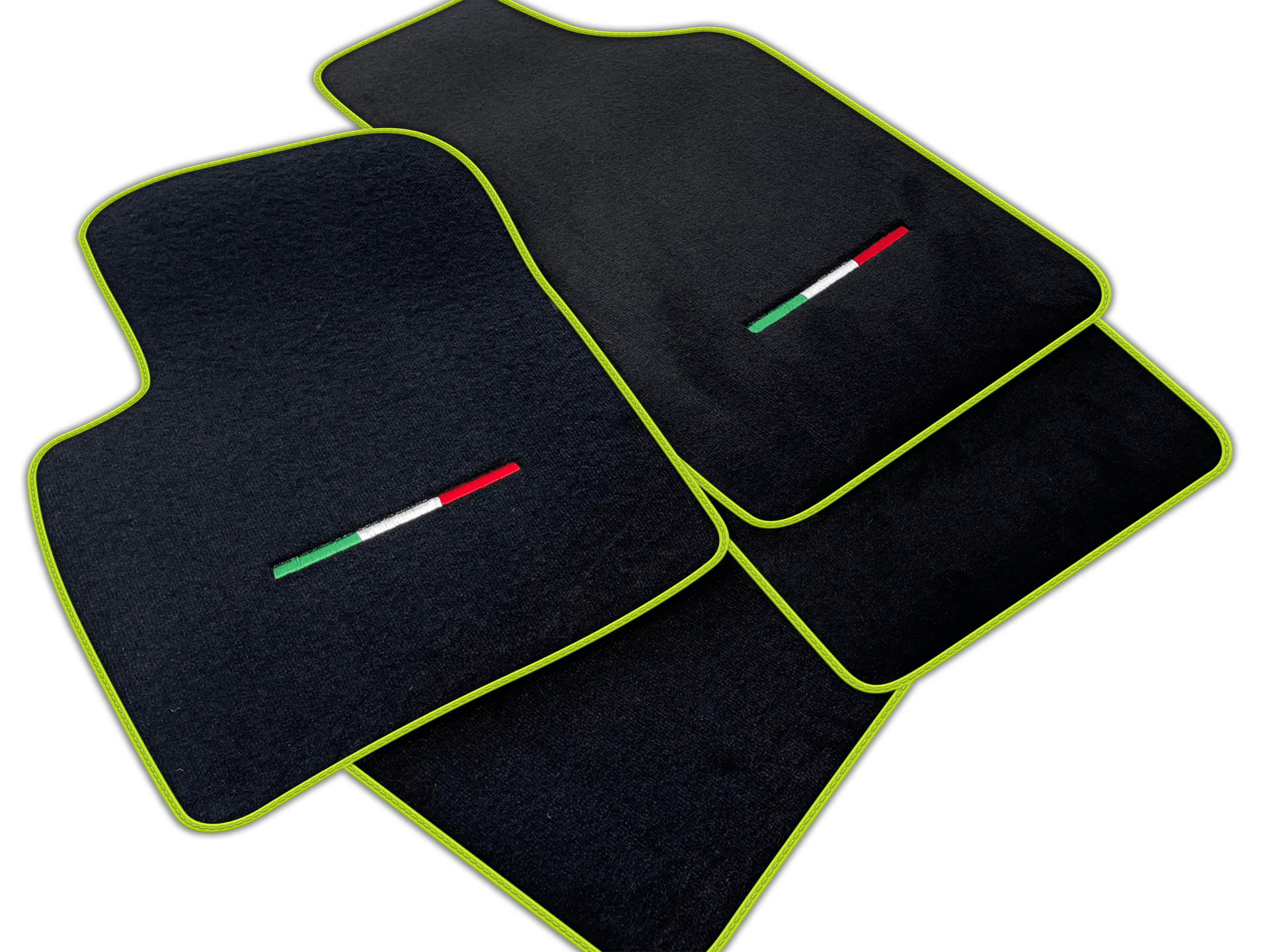 Italian Edition Black Floor Mats for Fiat 500c (2014-2020)