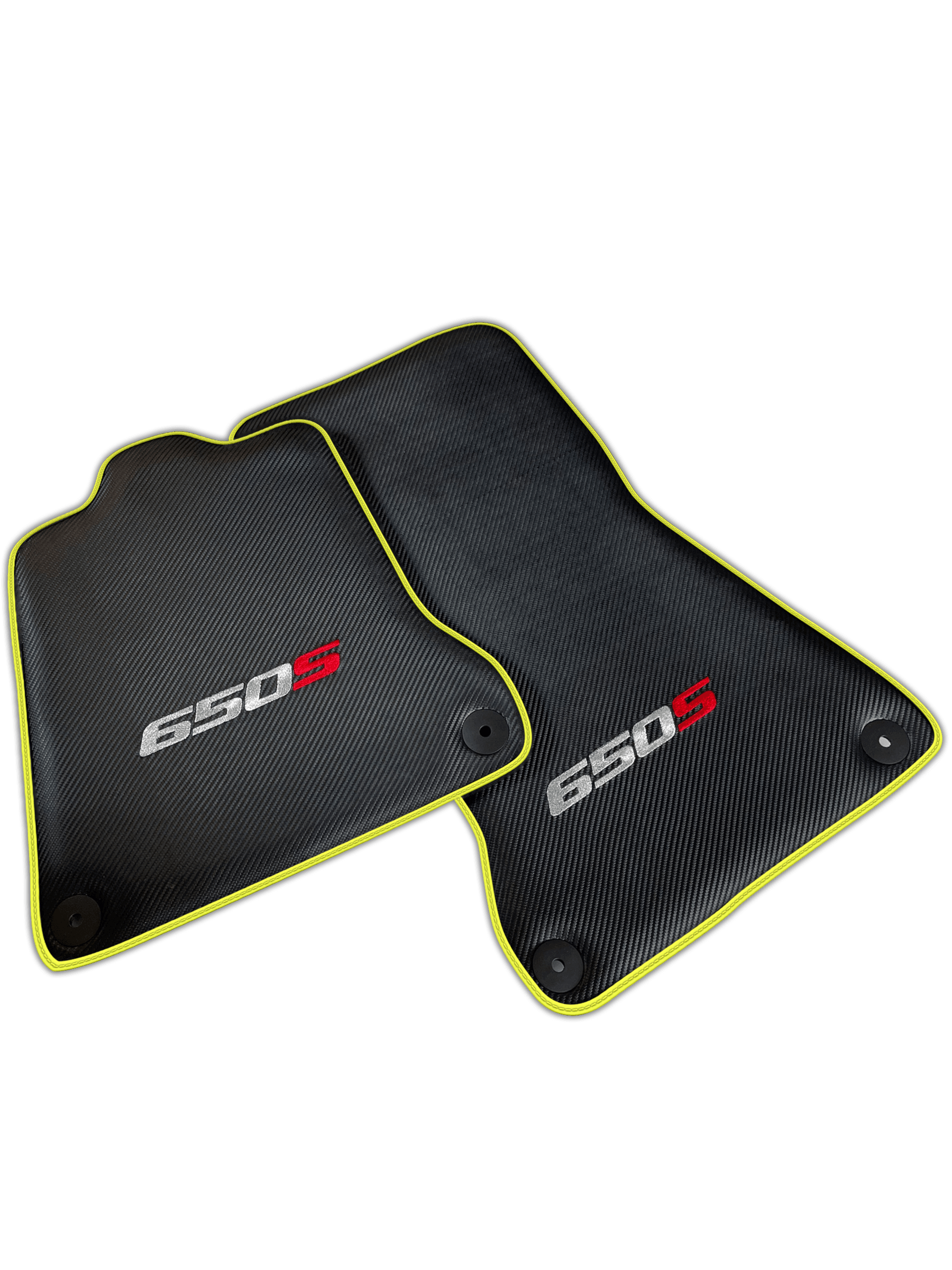 Carbon Fiber Black Floor Mats for McLaren 650S | Various Trim Colors