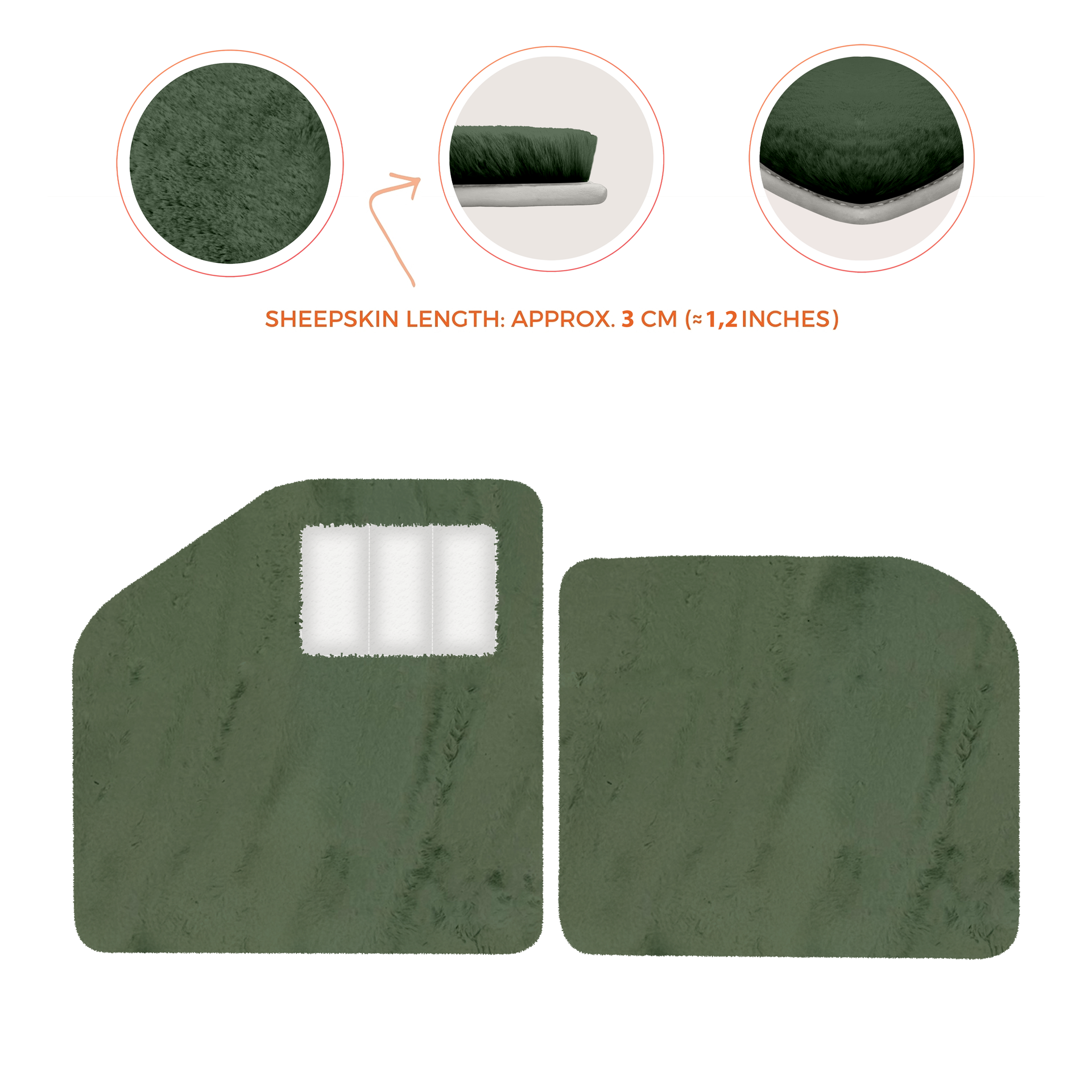 Sheepskin Floor Mats for Aston Martin Vulcan (2015-2016) Track Car - Luxury