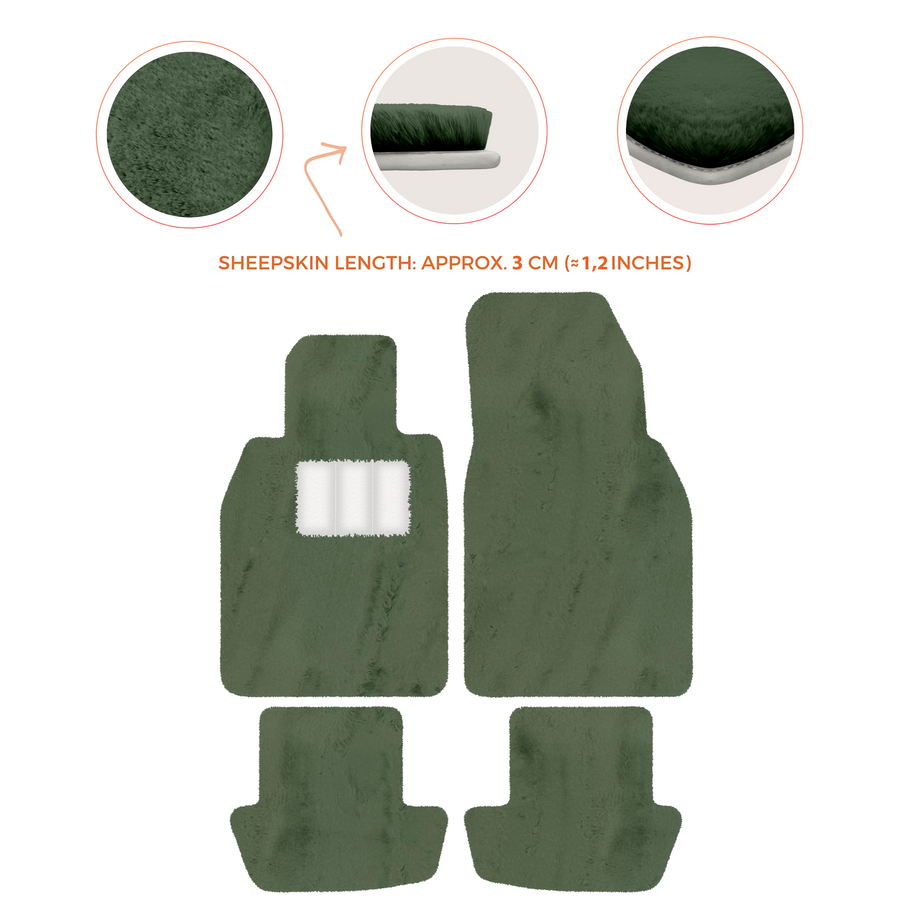 Premium Sheepskin Floor Mats for Porsche 911 991 (2012-2019)