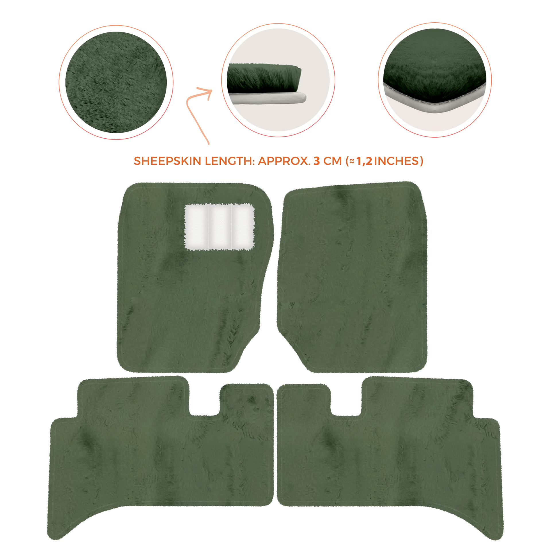 Premium Sheepskin Floor Mats for Range Rover Sport L460 (2022-2024)