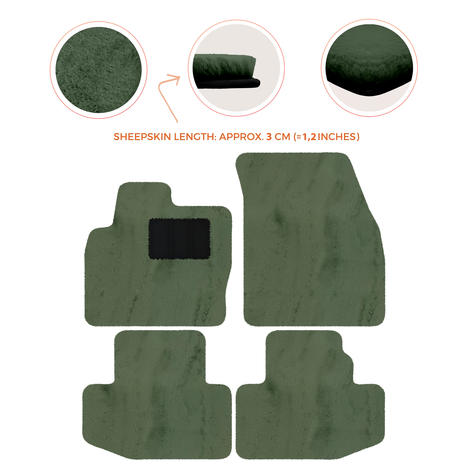 Luxury Sheepskin Floor Mats for Range Rover Sport L460 (2022-2024)