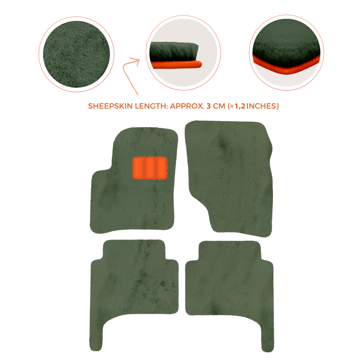 Premium Quality Sheepskin Floor Mats for Porsche 550 (1953-1956)