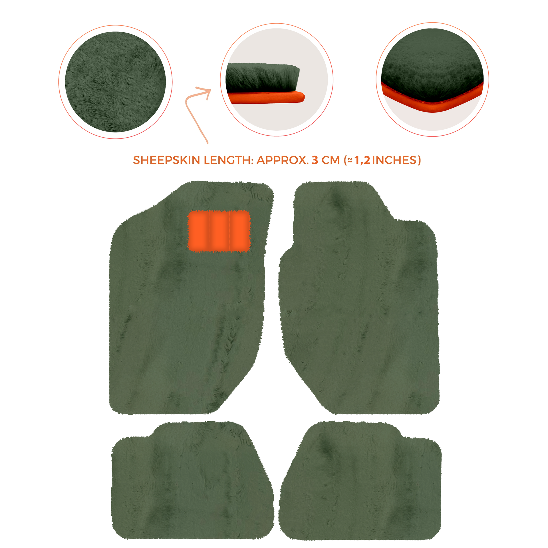 Luxury Sheepskin Floor Mats for Land Rover Discovery Sport (2015-2019)