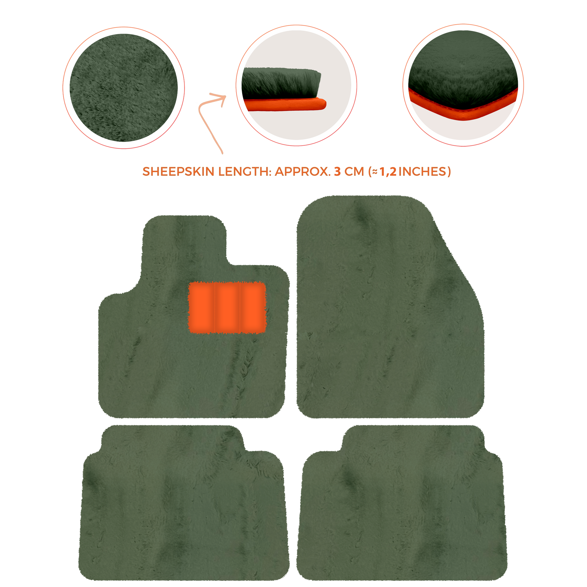 Luxury Sheepskin Floor Mats for Land Rover Discovery Sport (2015-2019)