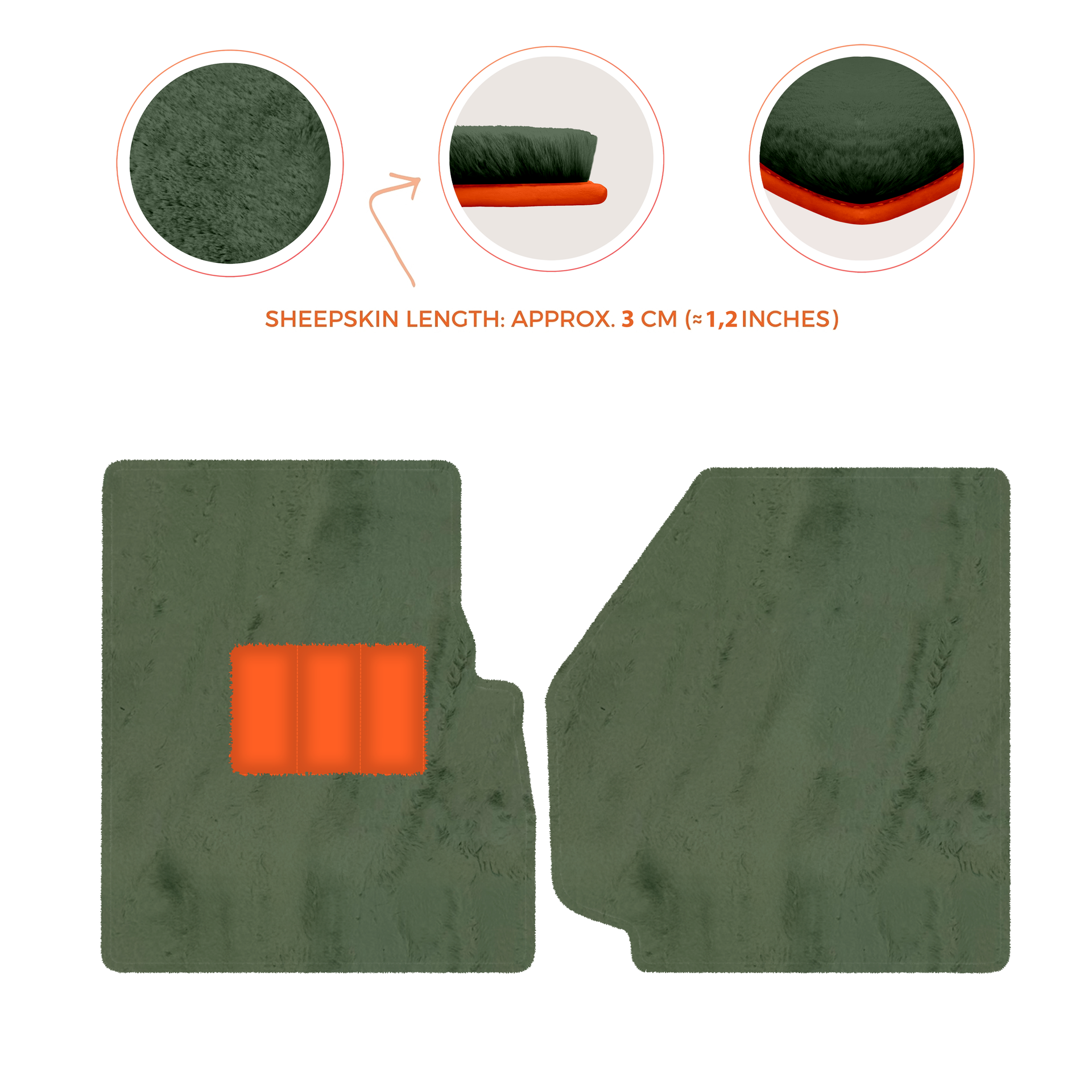 Premium Sheepskin Floor Mats for Land Rover Discovery (2004-2009)