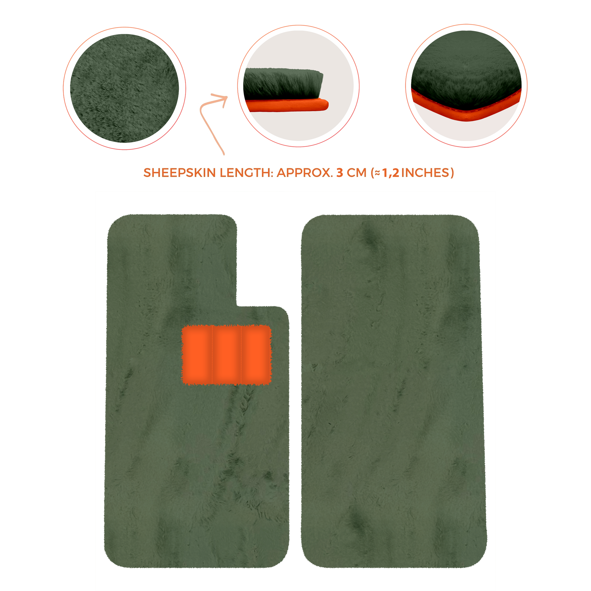 Premium Sheepskin Floor Mats for Aston Martin V8 Virage (1989-1995) Coupe