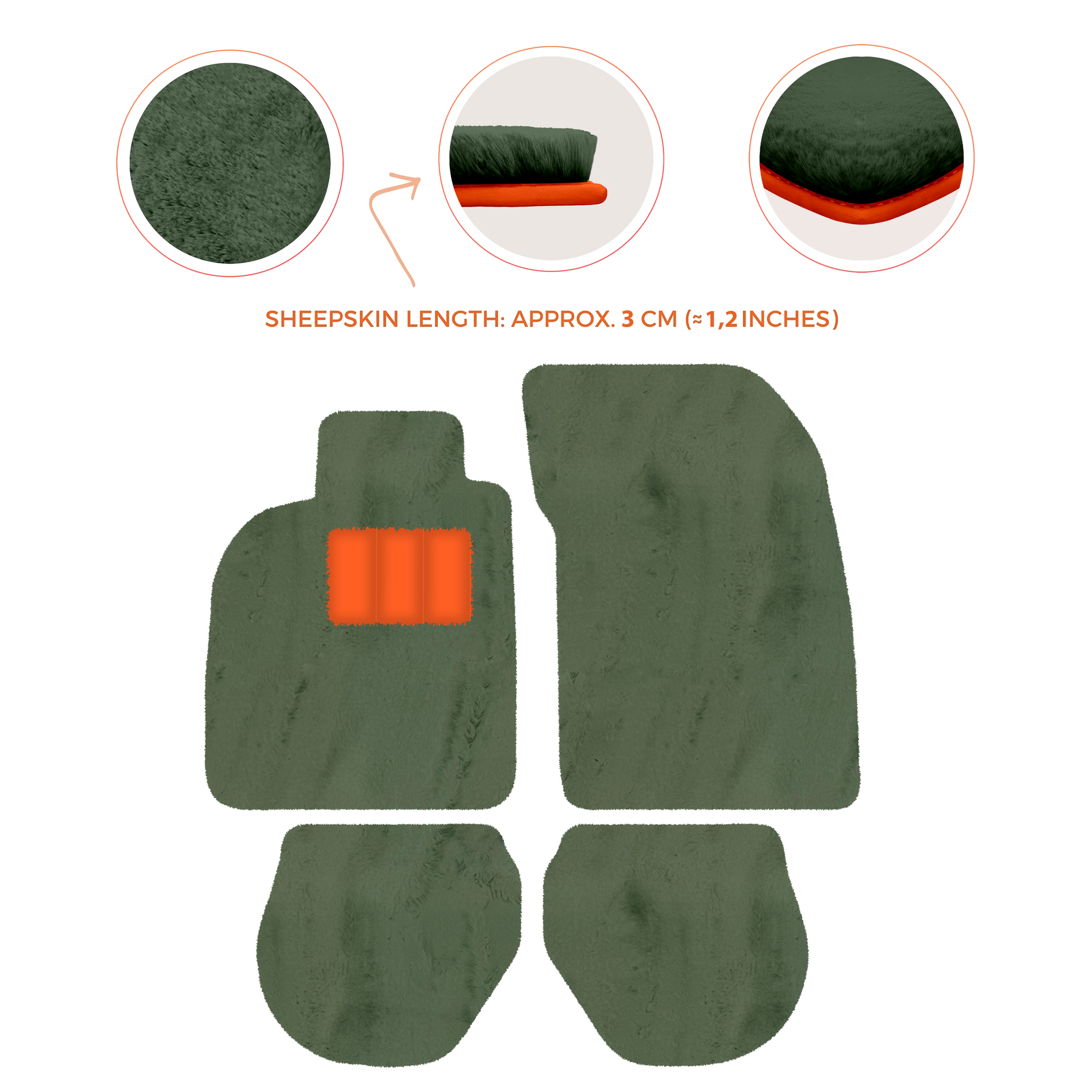 Customizable Leather Floor Mats with Square Pattern for Porsche 911 - 993 (1994-1998) - AutoWin