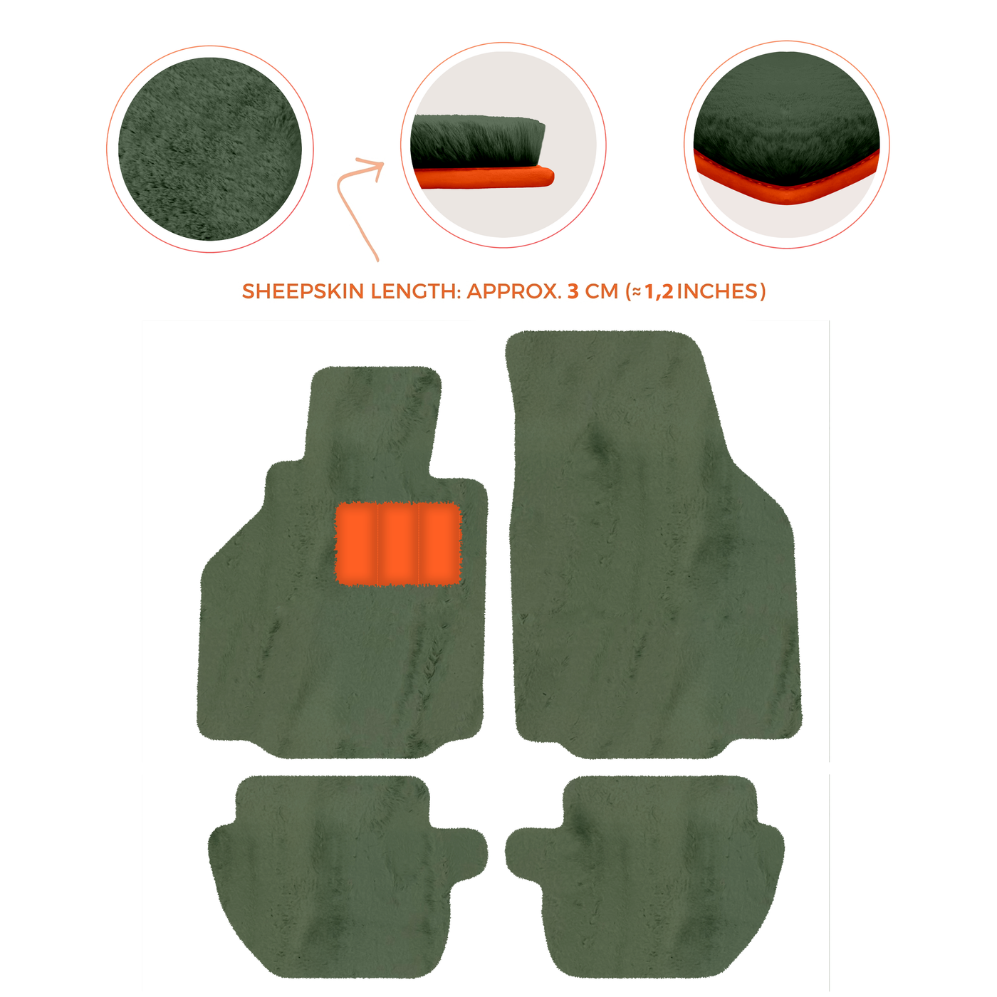 Premium Luxury Sheepskin Floor Mats for Ferrari Roma (2021-2024)