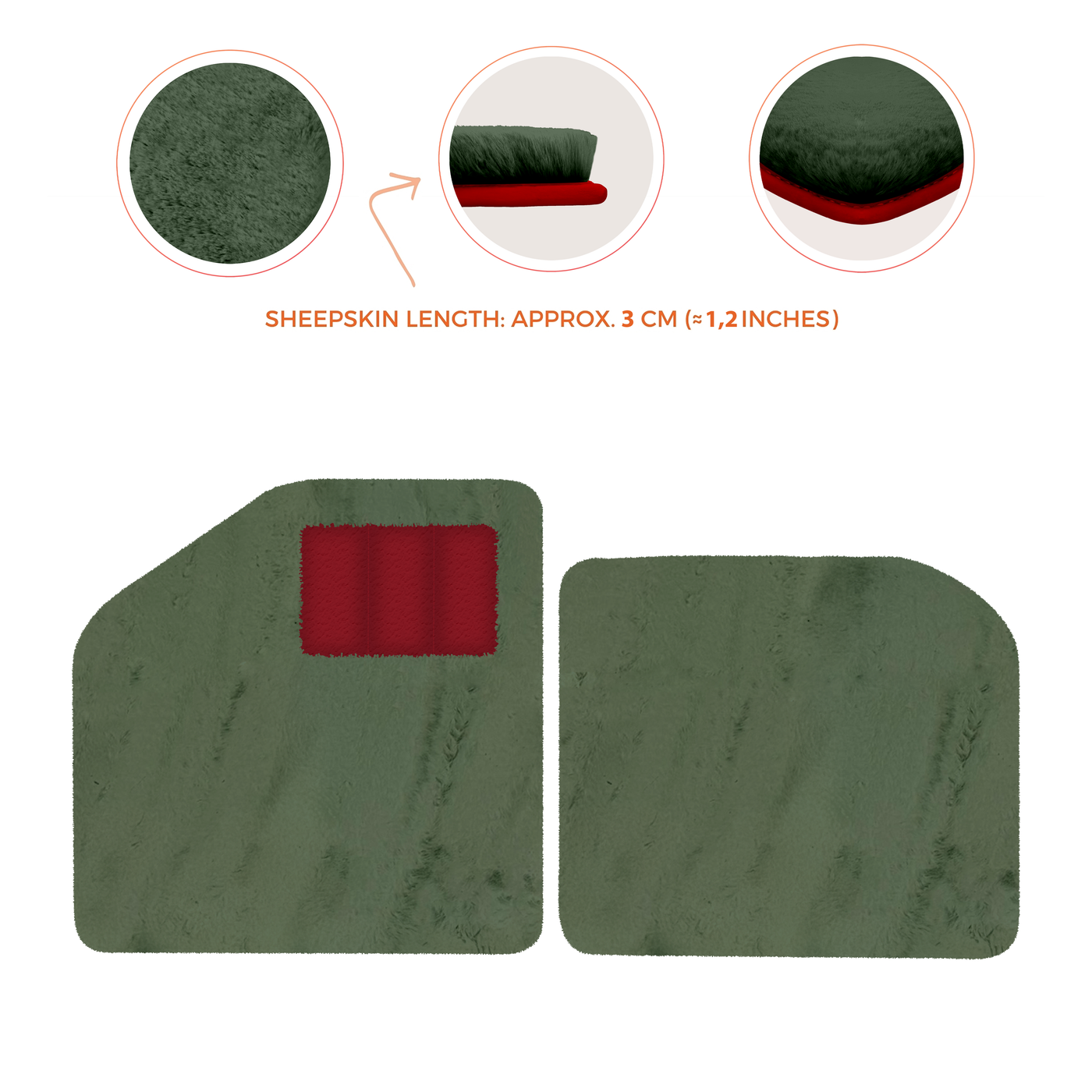 Sheepskin Floor Mats for Aston Martin Vulcan (2015-2016) Track Car - Luxury