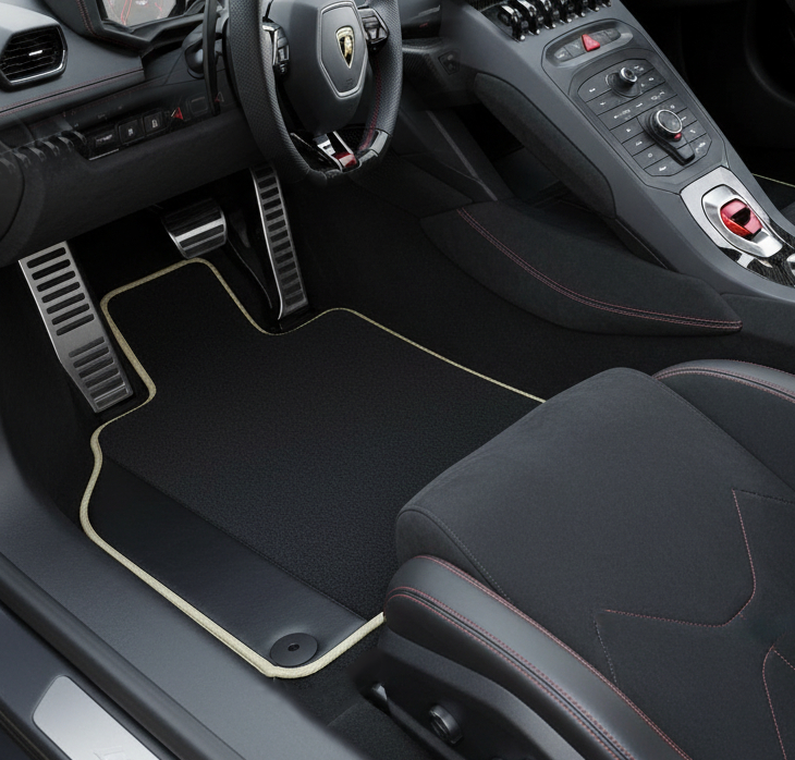 Customizable Floor Mats From Carpet with Leather for Lamborghini Huracan STO (2021-2024) - AutoWin