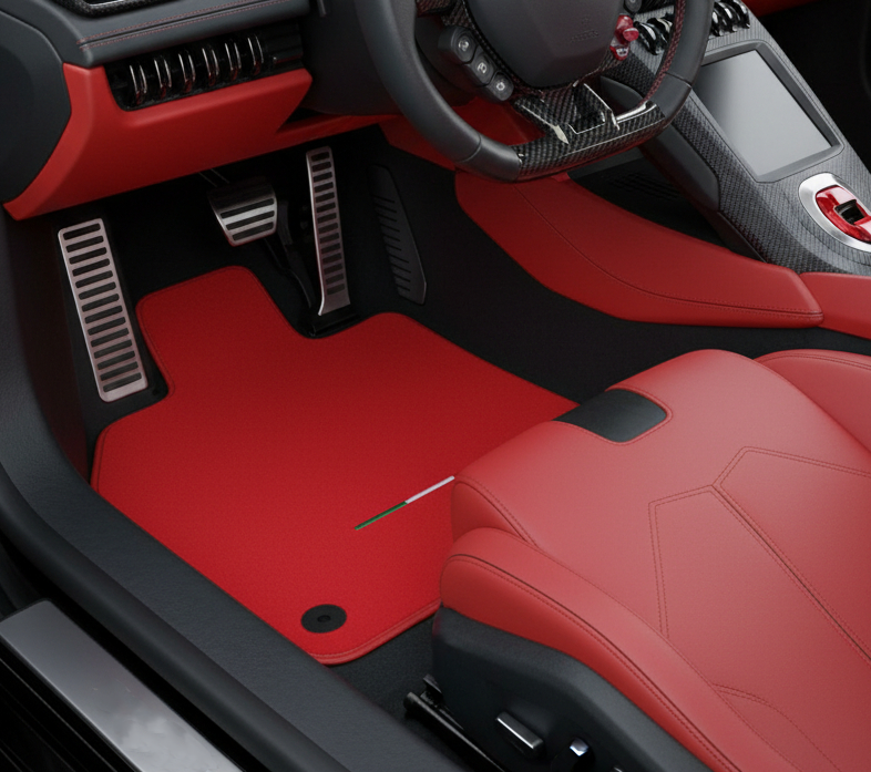 Skreddersydde røde Bilmatter for Lamborghini Huracan EVO (2019-2024)