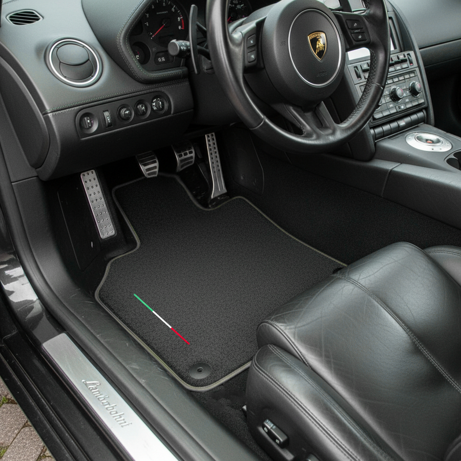 Skreddersydde Bilmatter for Lamborghini Gallardo lær karbon skreddersydd ROVBUT begrenset utgave