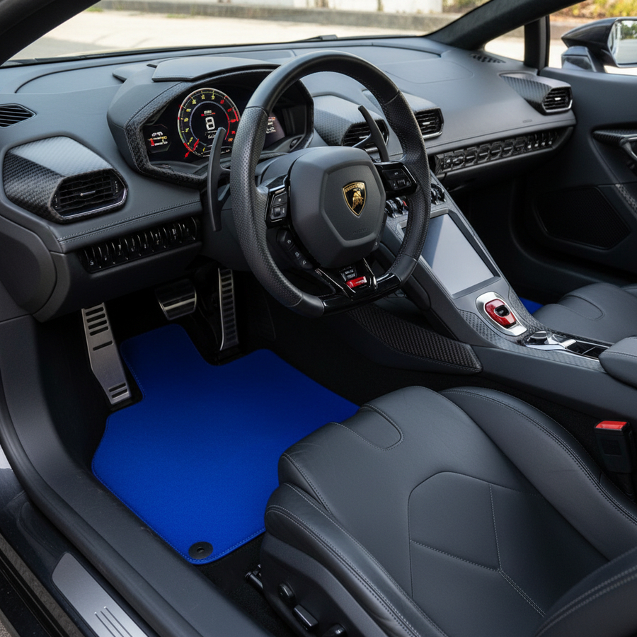Skreddersydde blå Bilmatter for Lamborghini Huracan EVO 2019-2024