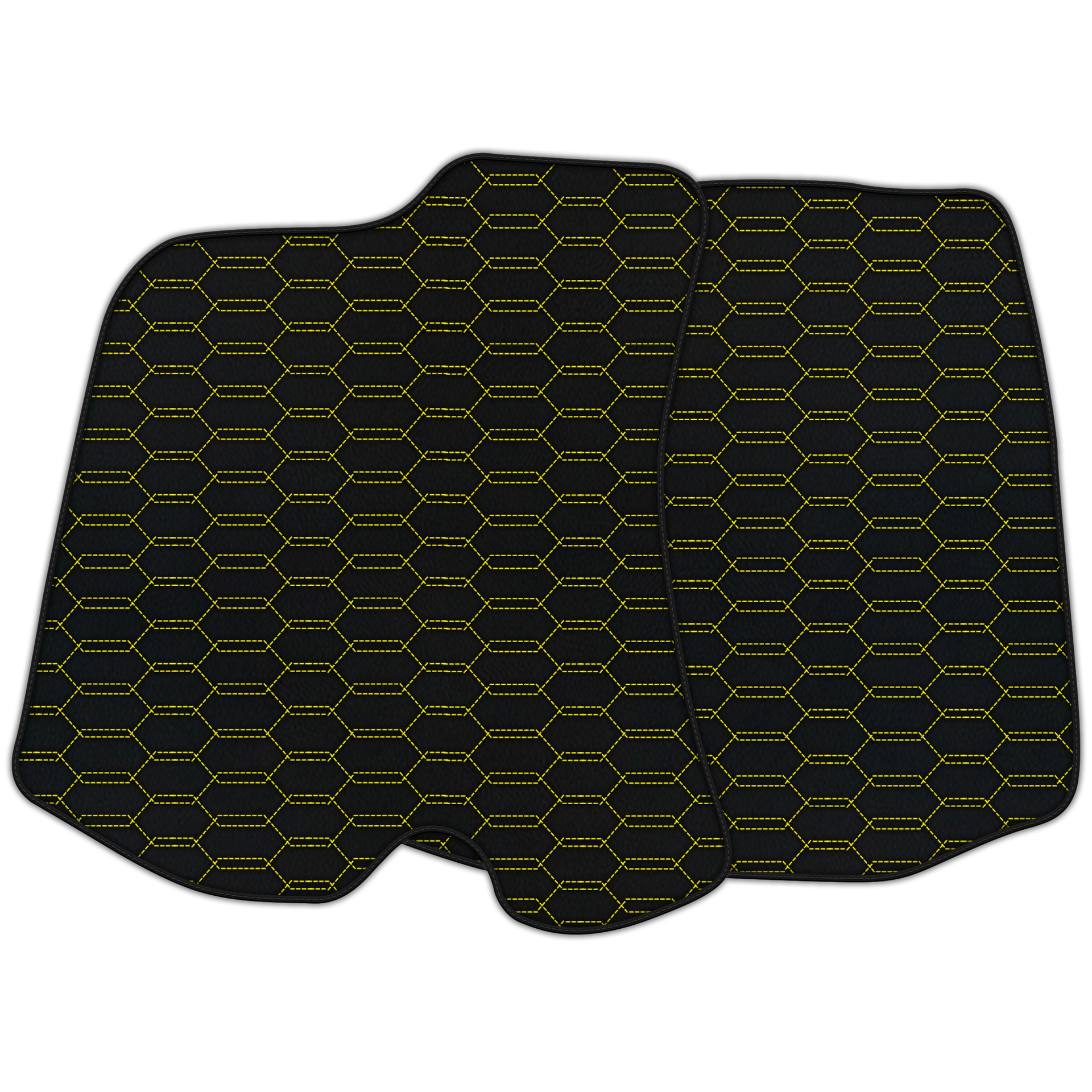Customizable Leather Floor Mats with Interlaced Hex Pattern for Ferrari Portofino (2018–2023)