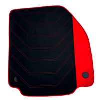 Black Alcantara Floor Mats for Ferrari 488 GTB (2016-2022) with Red Alcantara Accents