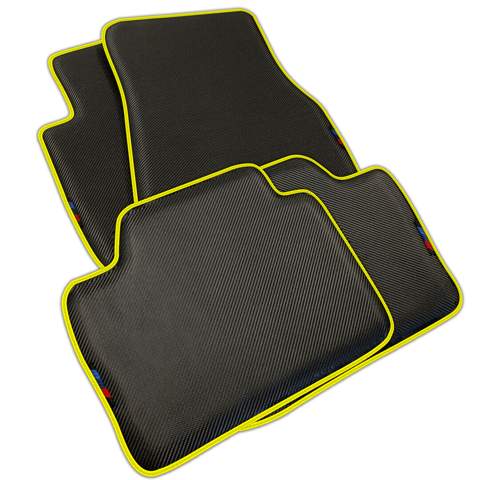 Black Carbon Fiber Floor Mats for BMW 1 Series E81 3-door Hatchback 2006-2011 | Various Trim Colors