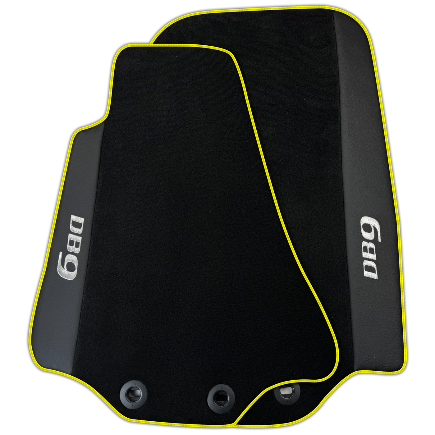 Black Floor Mats for Aston Martin DB9 Volante (2004-2016) Convertible with Leather