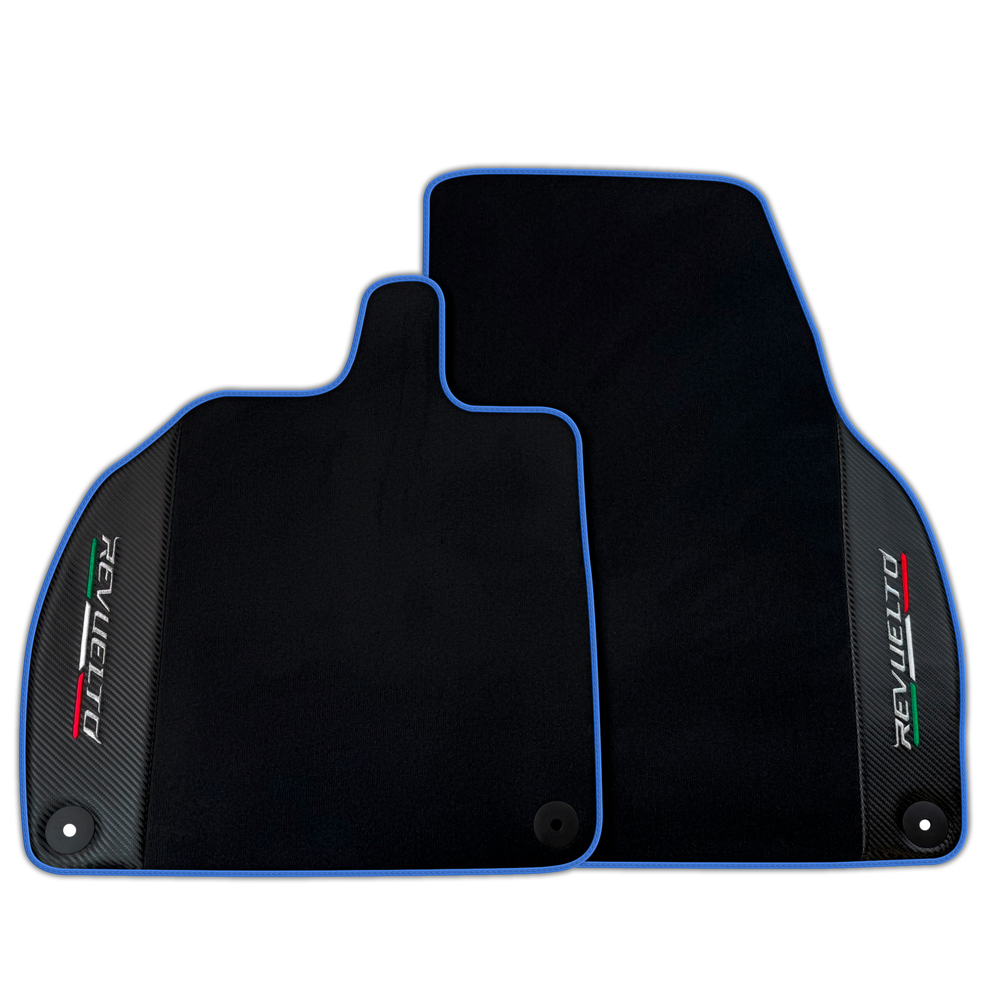 Black Floor Mats with Carbon Fiber for Lamborghini Revuelto (2024-2025) | Various Trim Colors