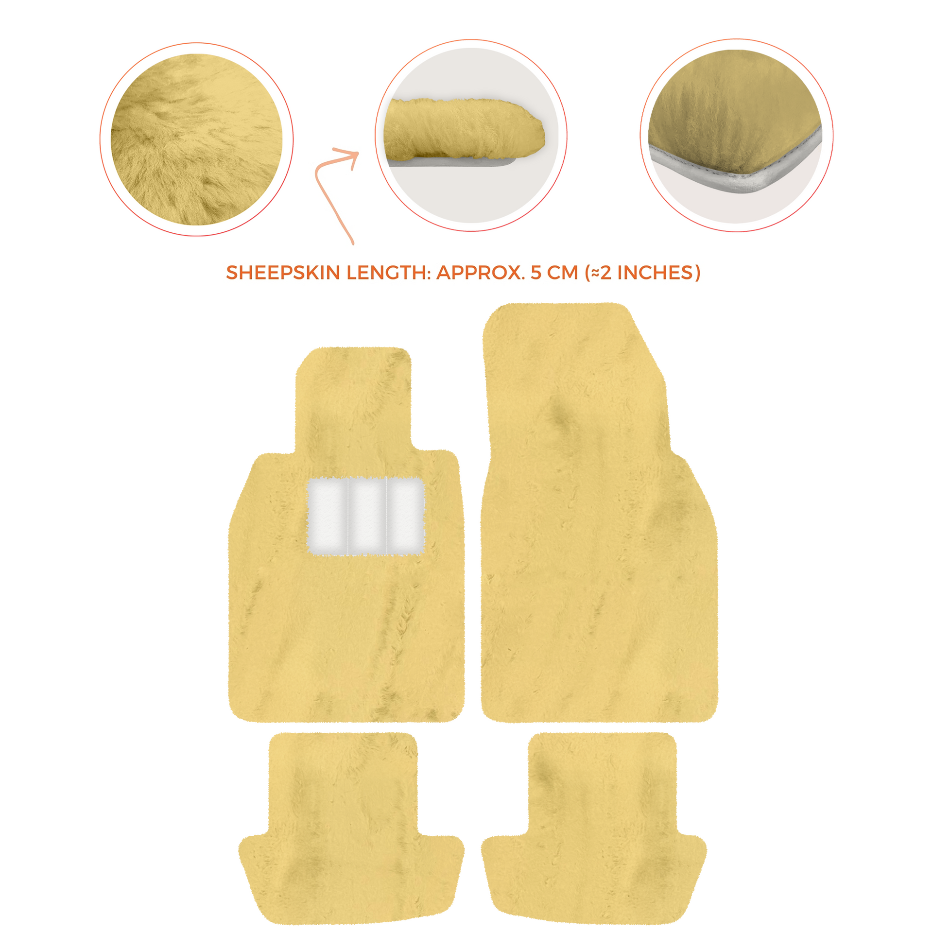 Premium Sheepskin Floor Mats for Porsche 911 991 (2012-2019)