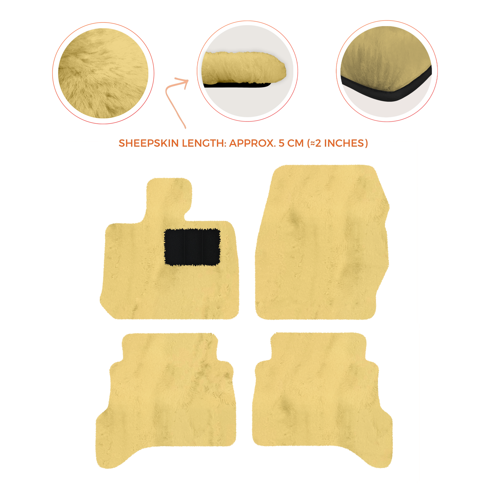 Premium Sheepskin Floor Mats for Land Rover Defender 90 (2007-2020)