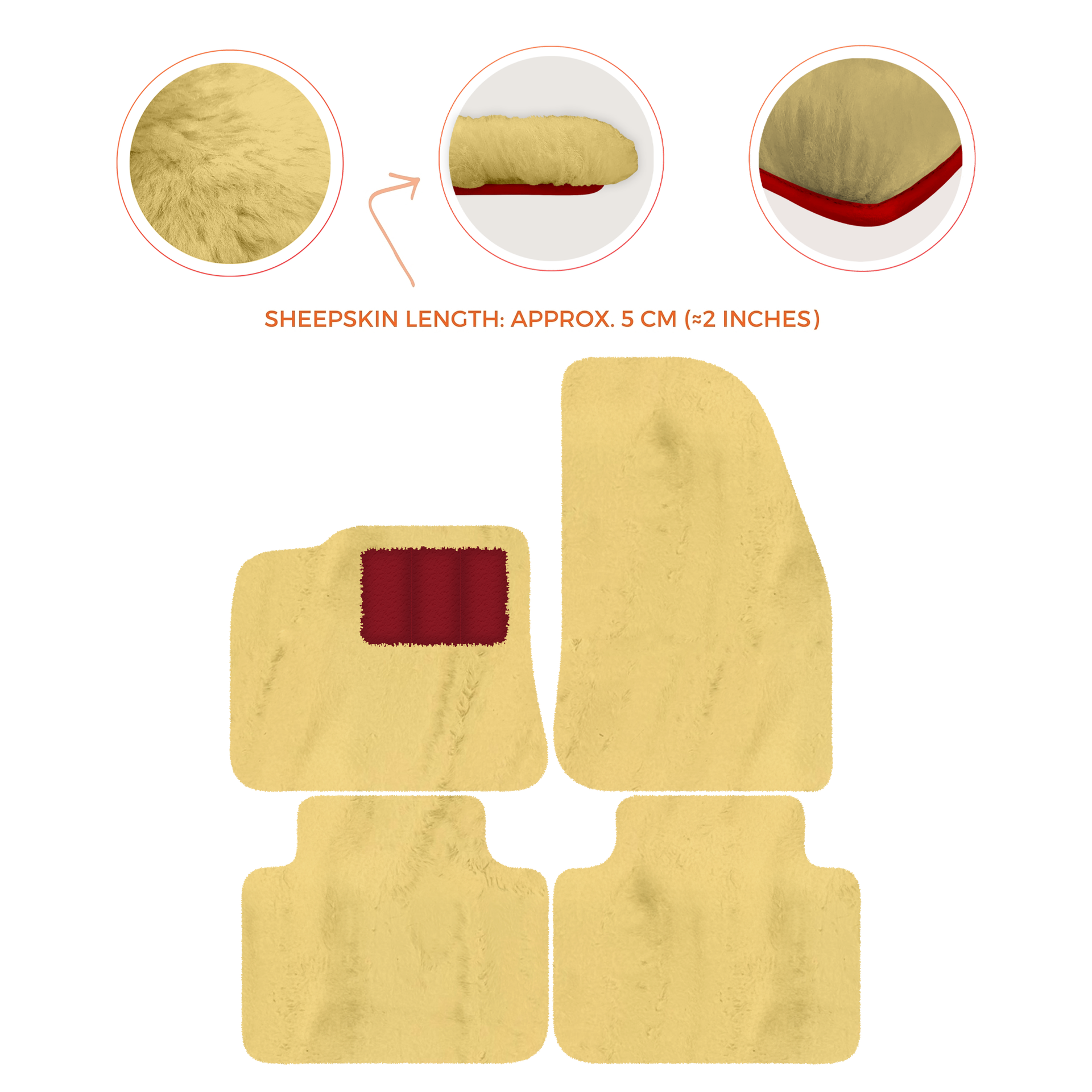 Premium Sheepskin Floor Mats for Porsche 987 Boxster (2005-2012)