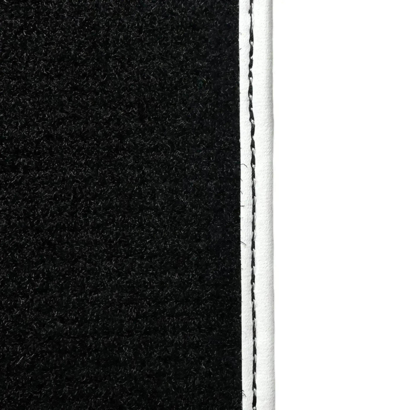 Black Floor Mats for Mini Cooper / One Electric (2020-2023) with Leather | White Trim - AutoWin