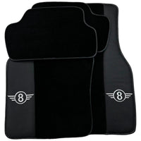 Black Floor Mats for Mini Cooper / One F55 5-doors (2015-2023) with Leather - AutoWin