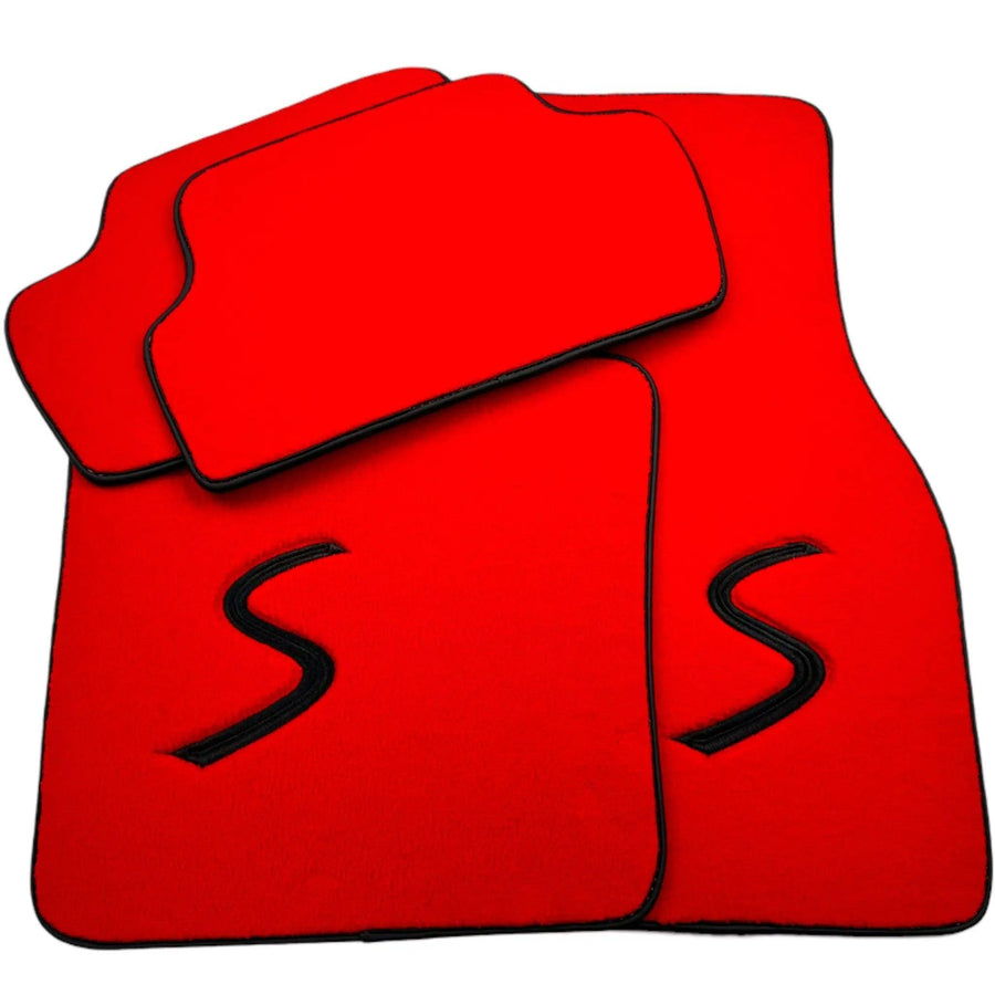 Red Floor Mats for Mini Cooper / One F56 3-Doors (2014-2023) - AutoWin