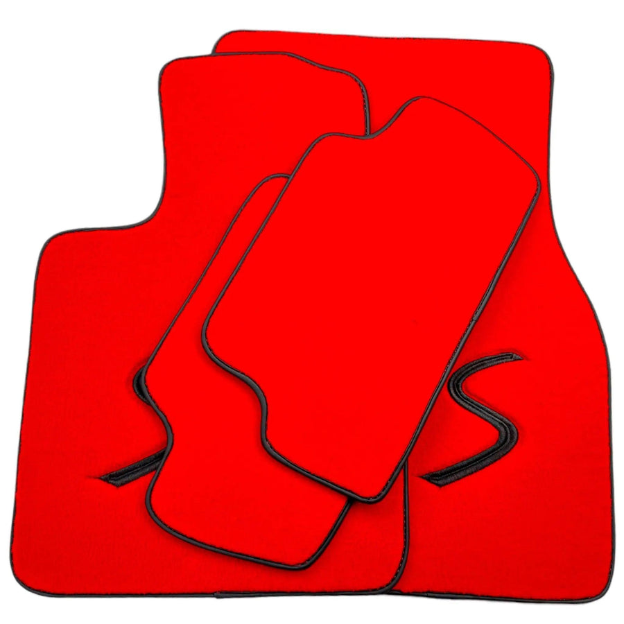 Red Floor Mats for Mini Cooper / One F56 3-Doors (2014-2023) - AutoWin