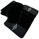 Black Floor Mats for Mini Cooper / One R50 (2001-2007) with Leather - AutoWin