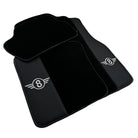 Black Floor Mats for Mini Cooper / One R50 (2001-2007) with Leather - AutoWin