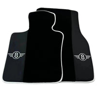 Black Floor Mats for Mini Cooper / One R53 (2001-2007) Cooper S with Leather | White Trim - AutoWin