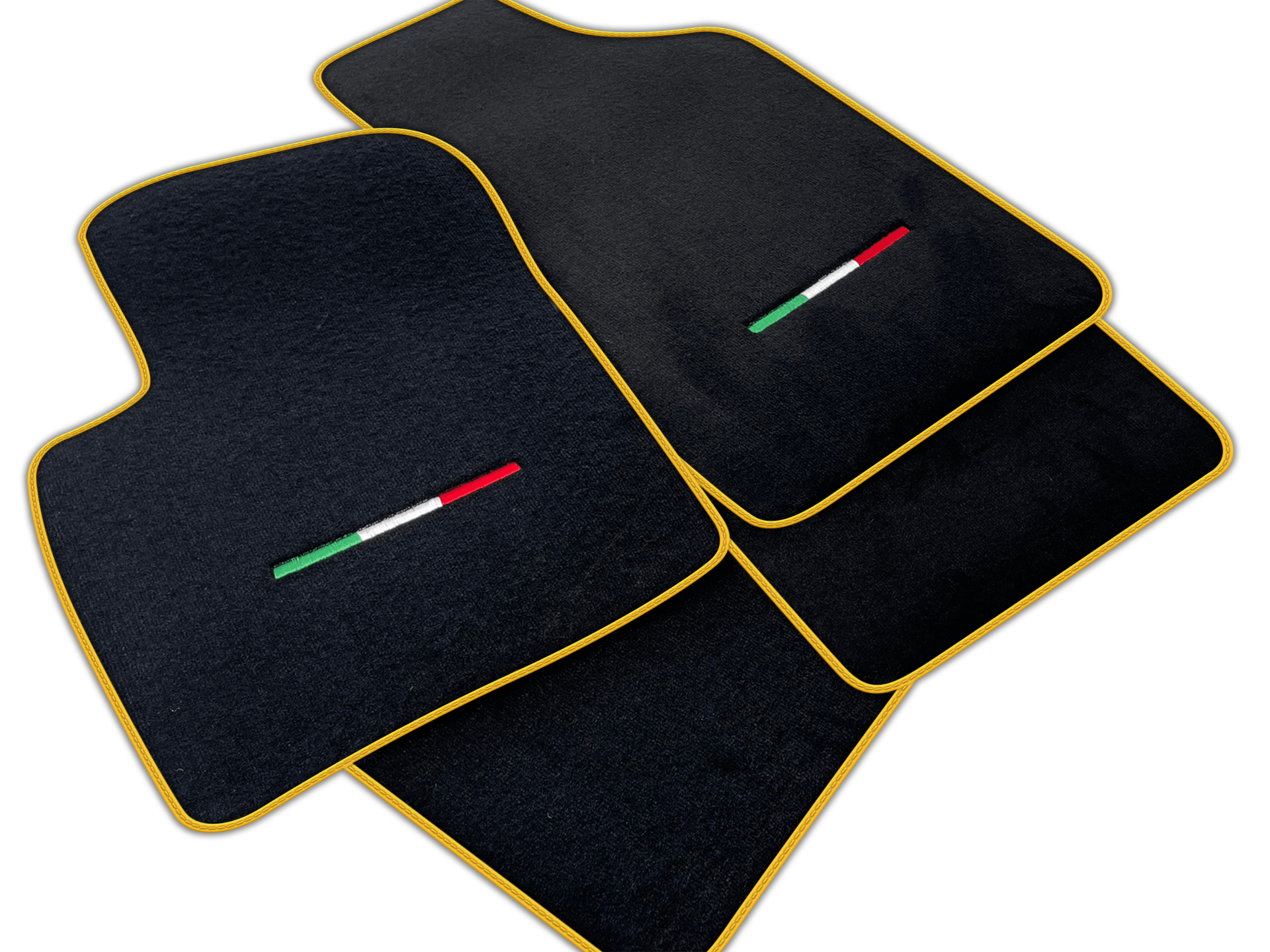 Italian Edition Black Floor Mats for Fiat 500X (2018-2024) Co Driver Without Fixing System