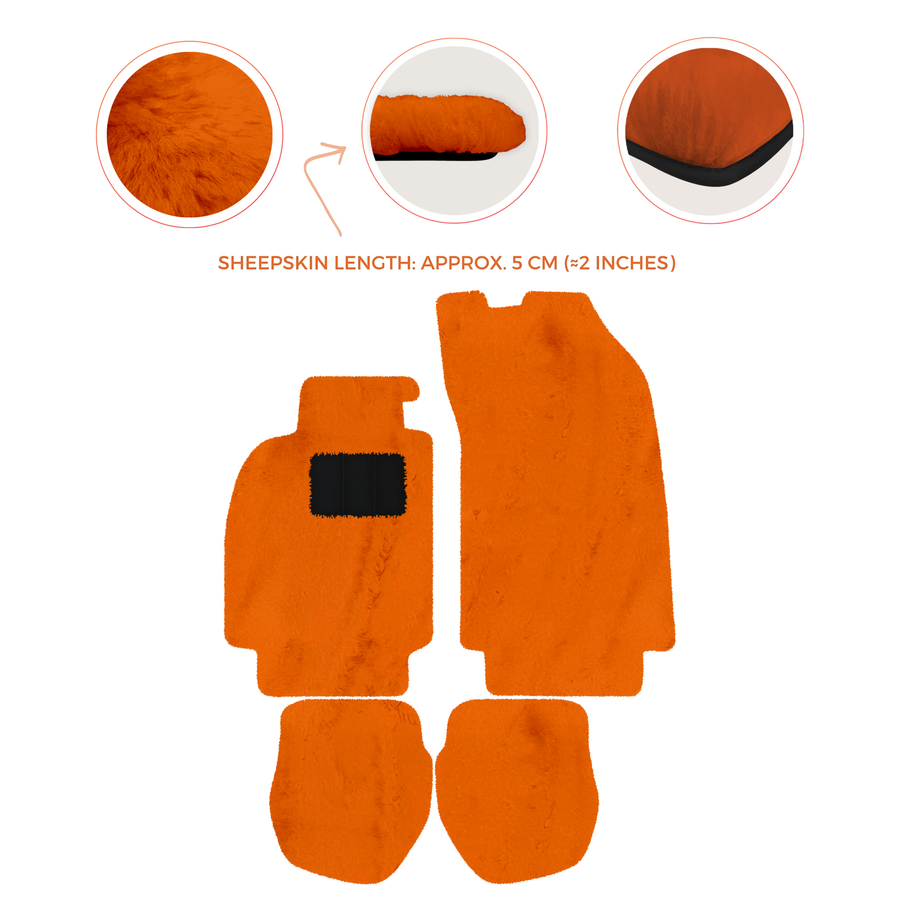 Sheepskin Floor Mats for Porsche 911 - 964 (1989-1994) - Sheepskin Length, Various Color Options