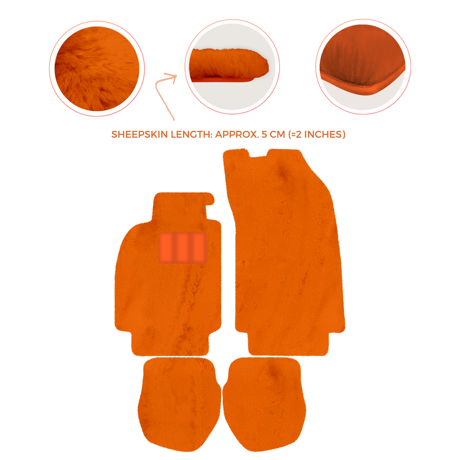 Sheepskin Floor Mats for Porsche 911 - 964 (1989-1994) - Sheepskin Length, Various Color Options