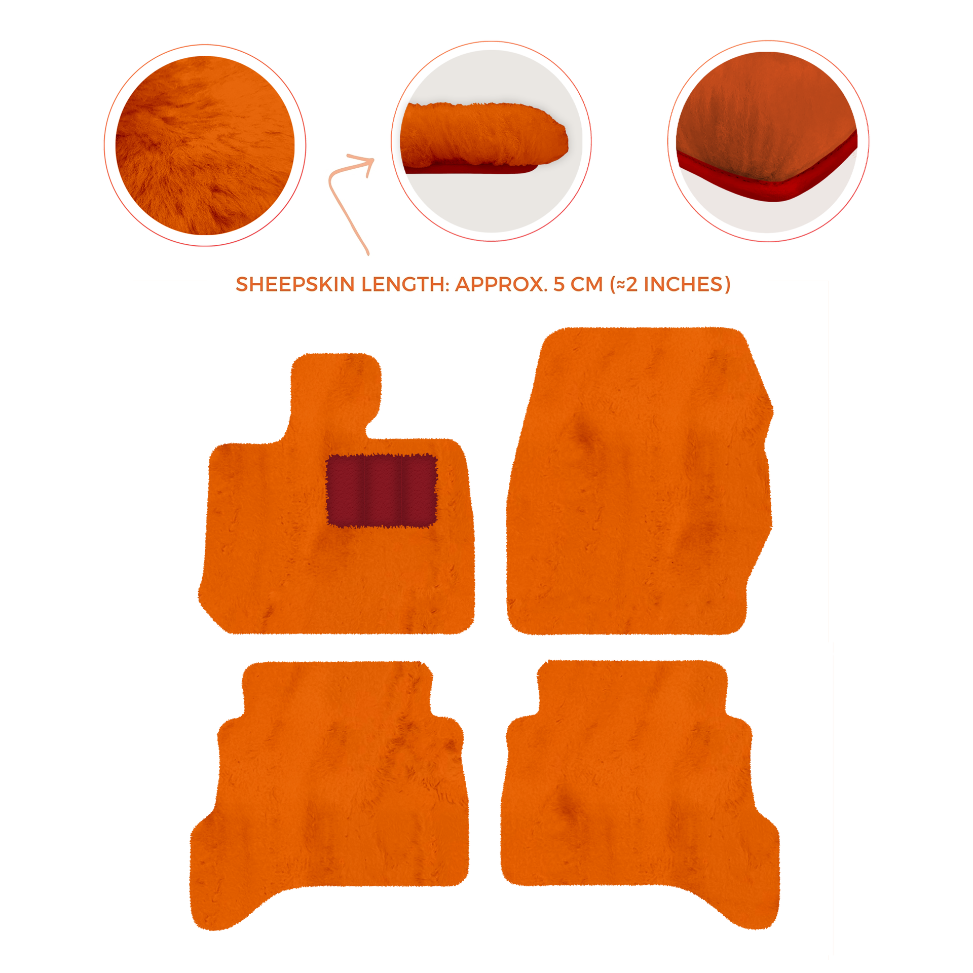 Premium Sheepskin Floor Mats for Land Rover Defender 90 (2007-2020)