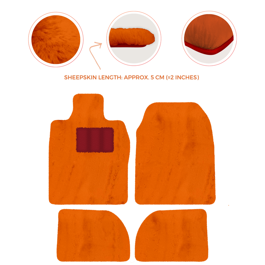 Premium Sheepskin Floor Mats for Porsche 924 (1976-1988)