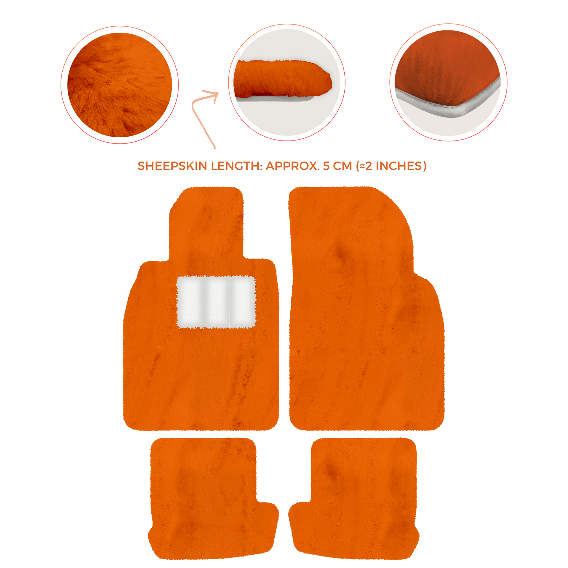 Premium Quality Sheepskin Floor Mats for Porsche 924 (1976-1988)