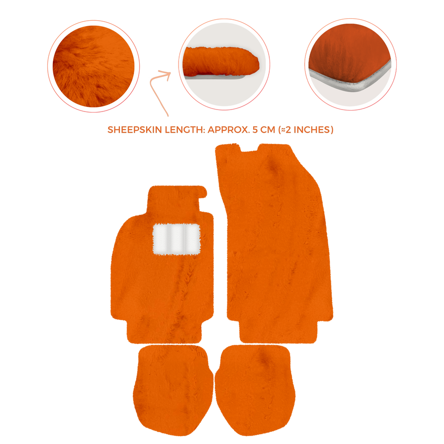 Sheepskin Floor Mats for Porsche 911 - 964 (1989-1994) - Sheepskin Length, Various Color Options